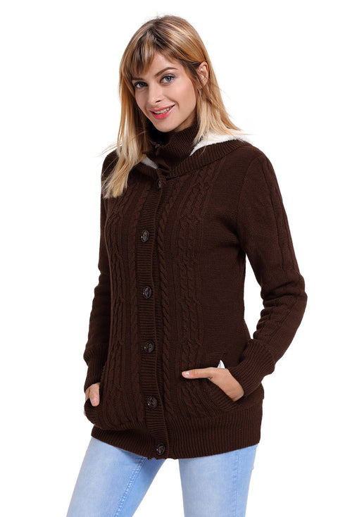 Long Sleeve Button-Up Hooded Cardigans